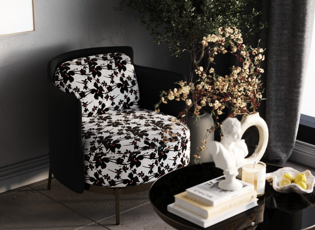 Light & Form x Nanjala Design Black Petal occasion chair by 2025 © Nanjala Design