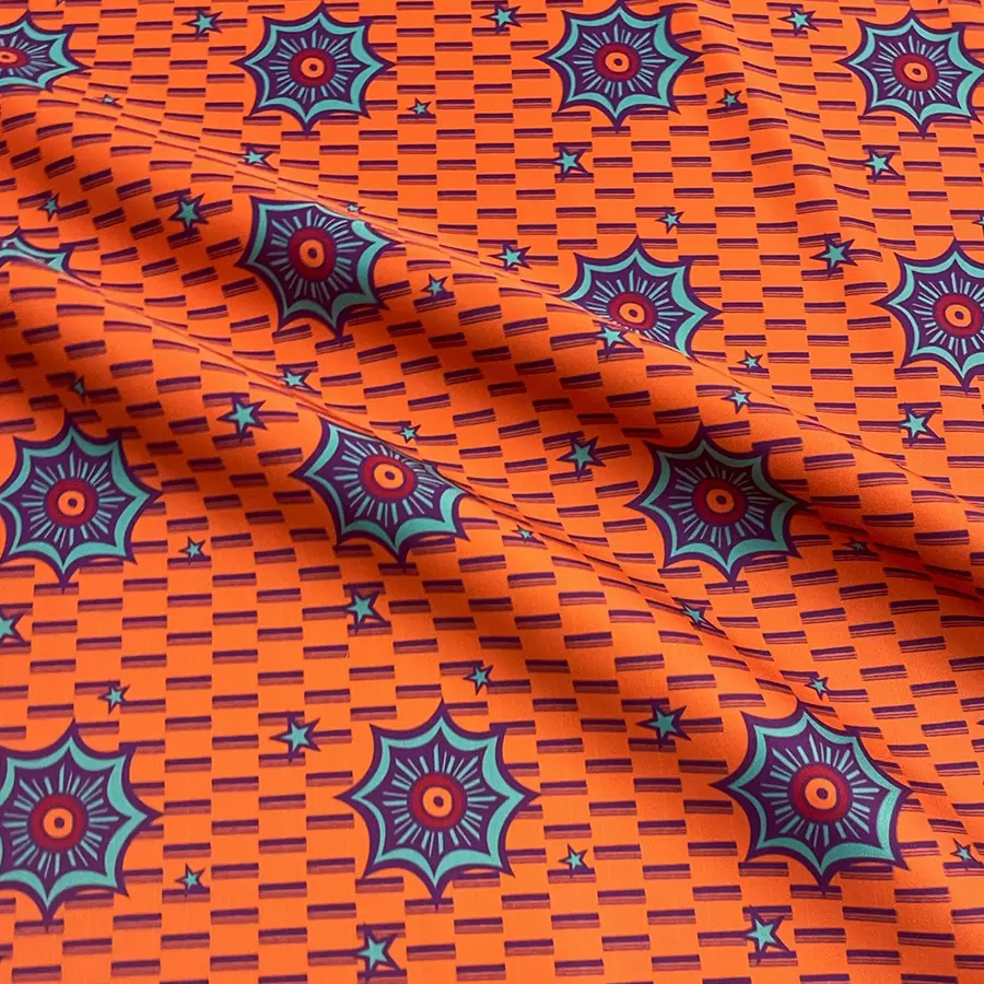 Afrikan Star Royals printed on Sparkle fabric. Designed by Nanjala Design